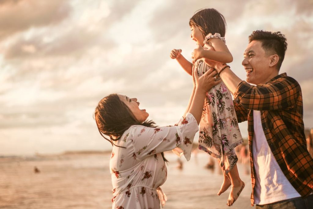 Happy family with life insurance